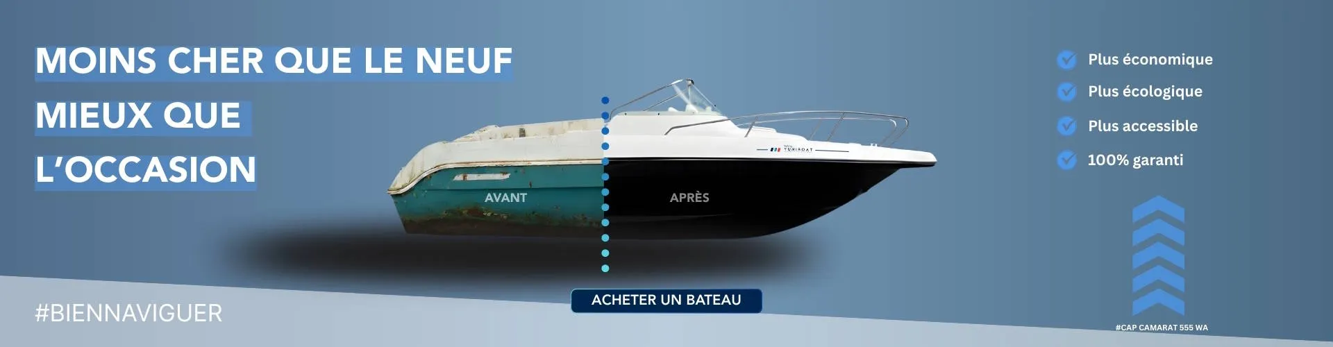 Louez nos bateaux éco-reconditionnés